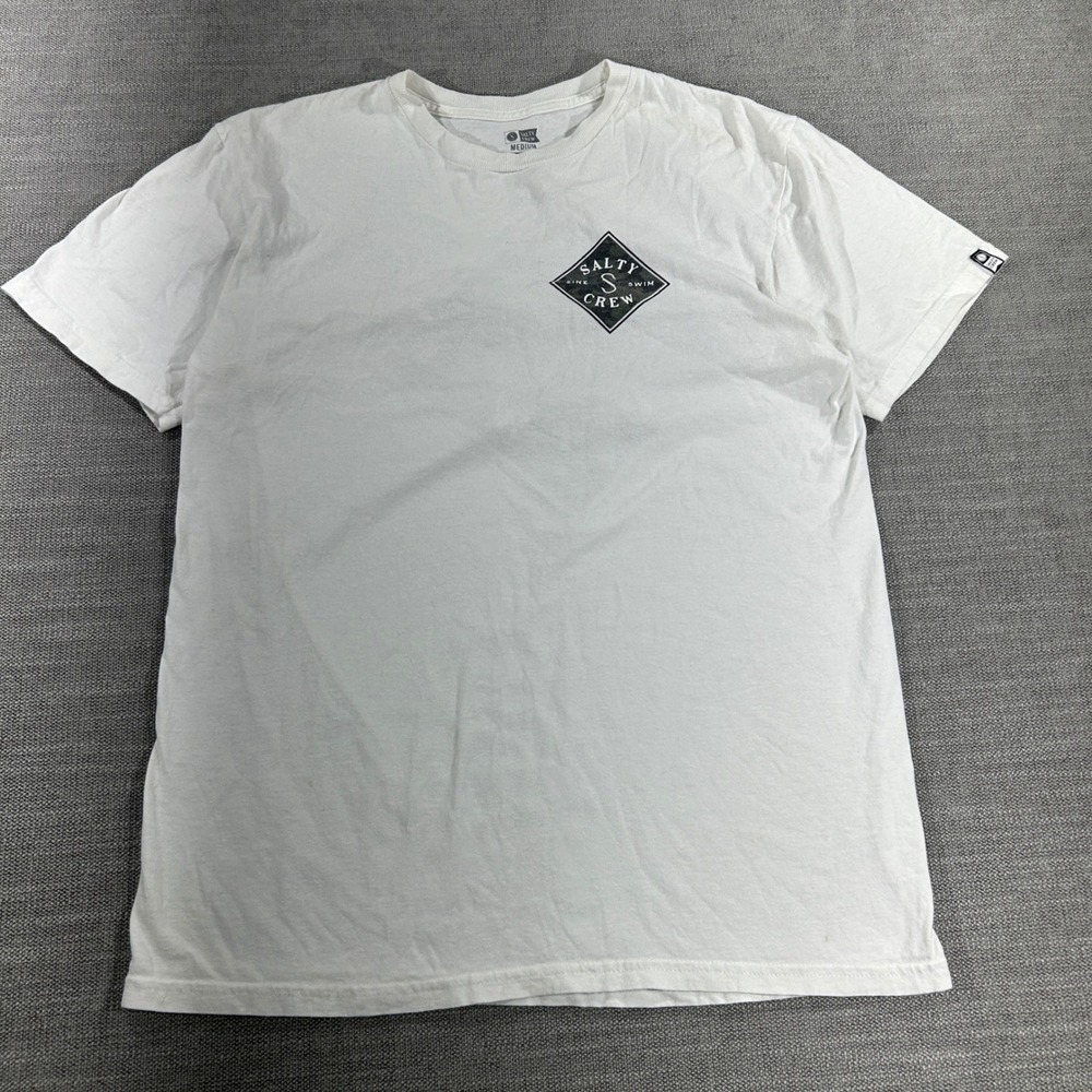 Salty Crew Graphic T-Shirt Mens Medium White Good Camo Sink Swim Logo Tee